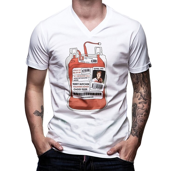 Bild von COPA Football - Butcher Blood Bag V-Neck T-Shirt - Weiss