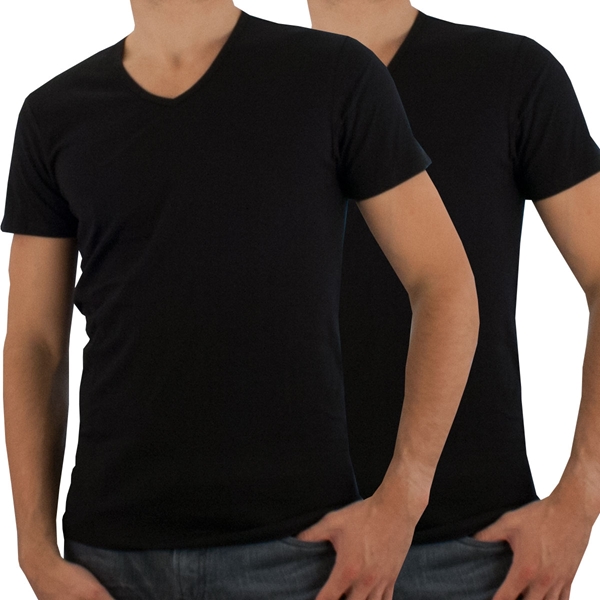 Bild von Puma - Basic 2P V-Neck T-Shirt - Schwarz