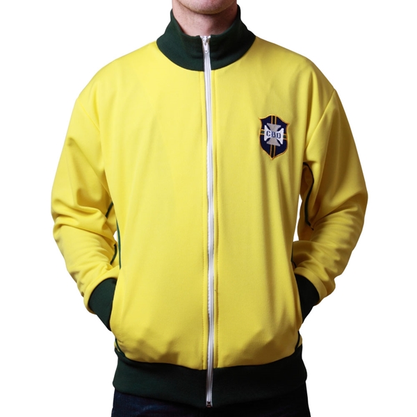 Bild von Brazilien Retro Trainingsjacke Gelb