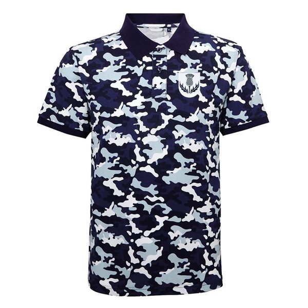 Bild von Rugby Vintage - Schottland Polo - Camo Blau