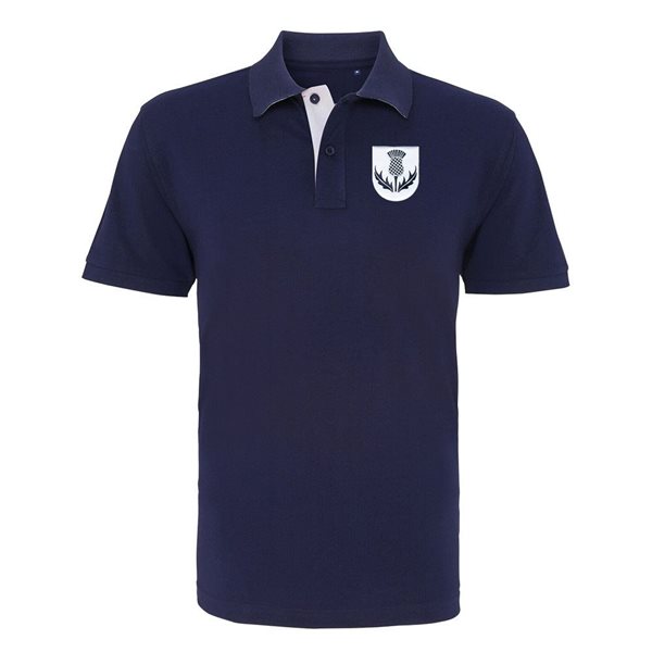 Bild von Rugby Vintage - Schottland Polo - Navy/Weiss