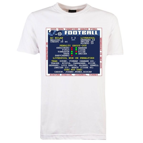 Bild von TOFFS - Champions League Final 2005 (Liverpool) Retrotext T-Shirt - Weiss