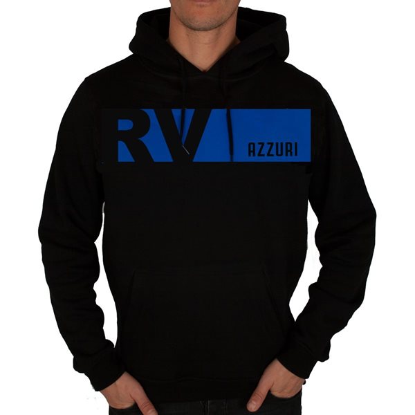 Bild von Rugby Vintage - Italien Colour Banner Kapuzenpulli - Schwarz/ Blau