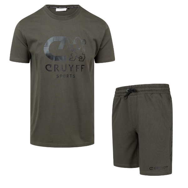 Cruyff Sports - Booster T-Shirt & Short Set - Dark Olive