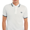 Fred Perry - Twin Tipped Polo Shirt - White/ Black