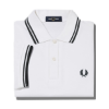 Fred Perry - Twin Tipped Polo Shirt - White/ Black