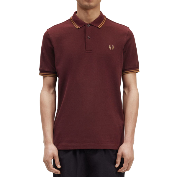 Fred Perry - Twin Tipped Poloshirt - Oxblood/ Shaded Stone