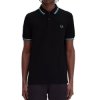 Fred Perry - Twin Tipped Polo Shirt - Black/ Ecru/ Deep Mint