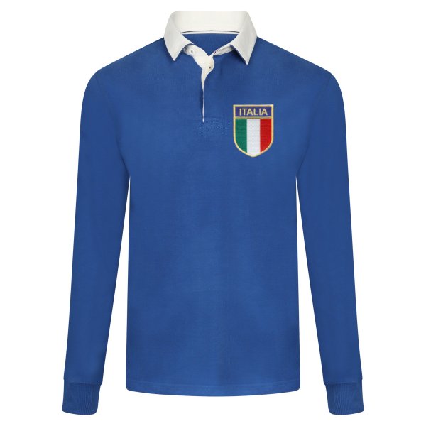 Rugby Vintage - Italy Retro Rugby Shirt 1970s - Blue